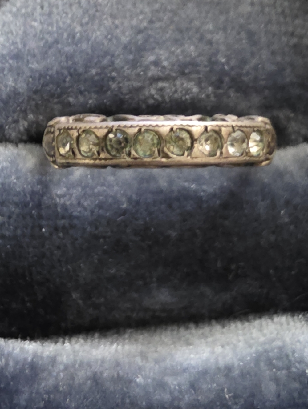 10k R.G.P Glass White Gold Ring (Vintage)